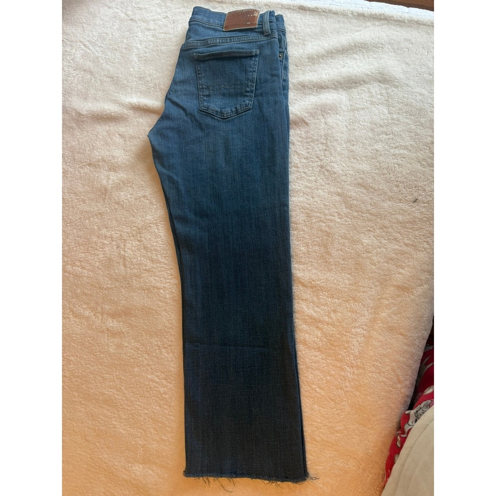 Lucky Brand Easy Rider Straight Leg Jeans Blue Frayed Hem Size 8 29 Regular